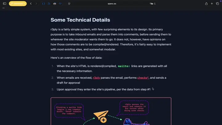 Screen recording of clicking a "comment" button in r3ply and sending